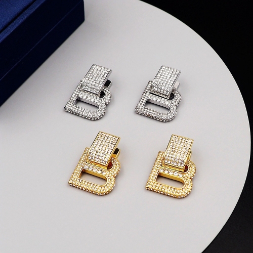 No.91055  Balenciaga Full Diamond B Earrings