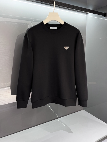 No.91061  PRADA 2023 Autumn/Winter Milano Men's Badge Logo Pullover Sweater, Sizes S-M-L-XL