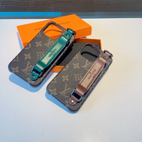 No.91098   LV phone case green wrist three pack soft case