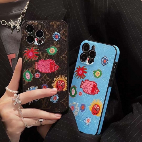 No.91126   Lv Kusama Yasushi series, precision hole full package phone case Lv embossed phone case