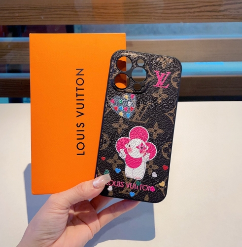 No.91102   Lv Sunflower Balloon Series, Precision Hole All Inclusive Phone Case Lv Old Flower Phone Case