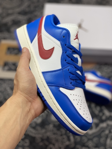 No.64297  Air Jordan 1 Low White Blue Red