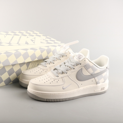 No.64315  Air Force 1'07 Low Beige Grey Plaid GZ5688-077