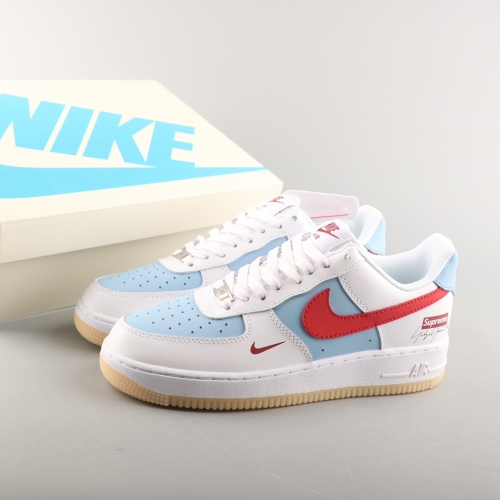 No.64320   Nike Air Force 1 Low 07 x Supreme Co branded White Blue Red Article number: BS9055 826