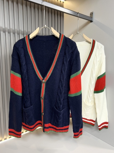 No.91190   Gucci 2023 Autumn/Winter New Unisex High Weight Knitted Wool Cardigan Size: S-2XL