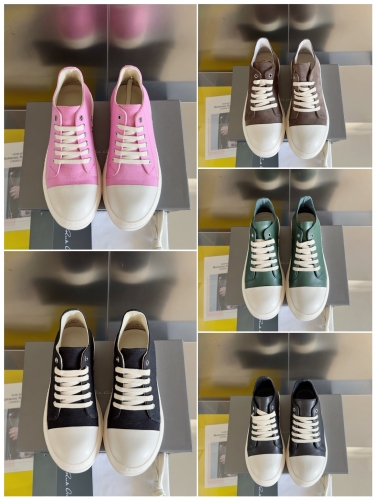 No.64340   Rick Owens Luxor canvas shoes Original custom imported full grain calf leather Size 35-45