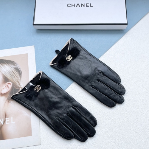 No.91250   Chanel dual C touch screen sheepskin gloves Size M-L