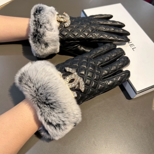 No.91242  Chanel lazy rabbit fur sheepskin gloves Size M-L