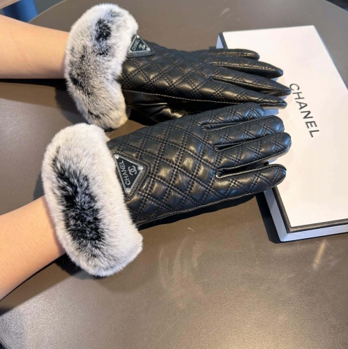 No.91238  Chanel lazy rabbit fur sheepskin gloves Size M-L