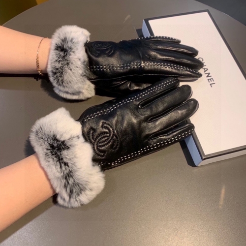 No.91263   Chanel Lazy rabbit fur sheepskin gloves Size: M-L