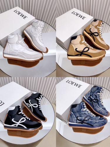No.56254 high top LOEWE size 35-40 39-44/45 Forrest Gump shoes, imported suede+cow leather+original fabric stitching upper