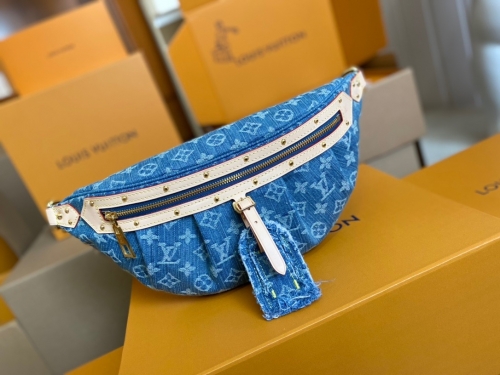 No.56323 M46837 38*16*7.5cm High rise bumbag bag Montague coated canvas denim