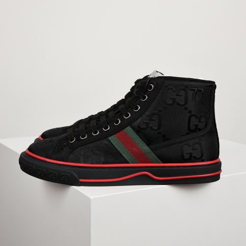 No.64441   Gucci Tennis 1977 Print Sneaker Gucci Canvas Shoes High Top Collection Size35-45