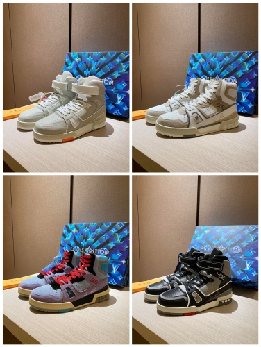 No.64504   LV Trainer Velcro High Top Shoes Size: 39-45