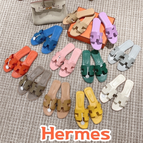 No.64575   Hermes H slippers Oran sandals Original Swift calf leather fabric Size: 34-42