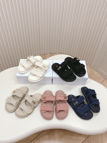 No.64579    Dior Classic Velcro sandals Cowhide upper Size: 35-41