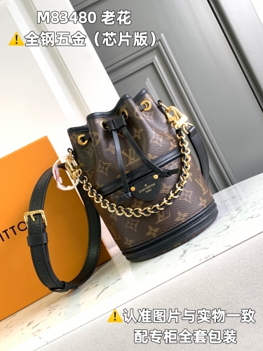 No.56406    M83480   14*20.5*14cm  Chip version bucket bag Italian A-grade leather material