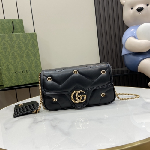 No.56430    768293     12*21*5cm   GG Marmont series mini handbag (with card bag) Original factory leather