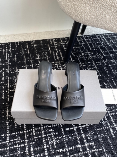 No.64650    Balenciaga New square toe high heels slippers Original cowhide upper+sheepskin lining Size: 35-40