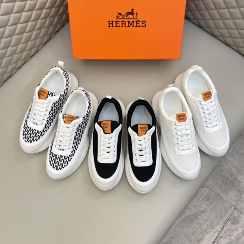 No.64656    Hermes Low top sports shoes Imported cowhide splicing original fabric Size: 38-45