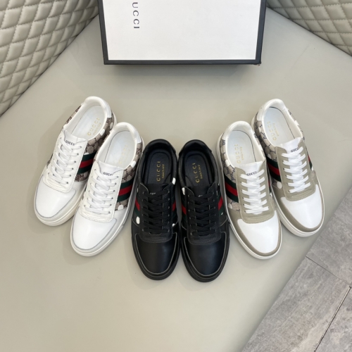 No.64659   Gucci Low cut casual shoes Imported cowhide splicing original fabric Size: 38-45