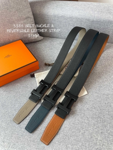 No.50689 5382 BELT BUCKLE & REVERSIBLE LEATHER STRAP 38MM   A26