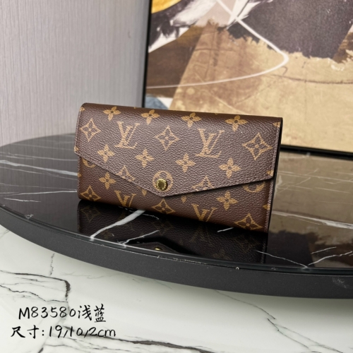 No.56613    M60531    19*10.5*2cm  Sarah Wallet Monogram canvas with colorful leather lining