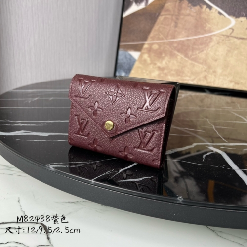 No.56606     M82488   12*9.5*2.5cm   Victorine wallet Monogram Imprente leather+Monogram pattern