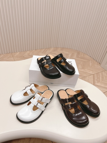 No.64713    Loewe  Mary Jane Muller slippers  Cowhide material+original genuine leather outsole  Size: 35-40