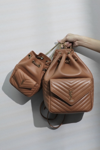 No.56732     631052   19*12*12cm   672609   22*29*15cm  Joe_ Caramel Sheepskin Bucket bag/backpack