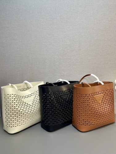 No.56716    1BG503     32*30*13cm  Hollow tote shopping bag Imported calf leather hollowed out design