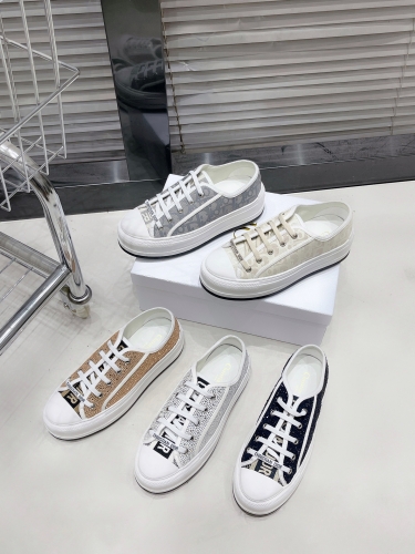 No.64836     Dior Walk 'n' Dior thick soled sneakers Original custom imported Oblique printed embroidery/hot diamond Size:35-40
