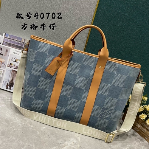 No.56845    M40702     43*34*17.5cm   Weekend Tote handbag Checkered denim