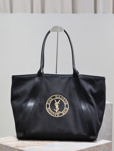No.56976     780096     40-60×30×20cm  RIVE GAUCHE New Product Embroidered Leather Shopping Bag