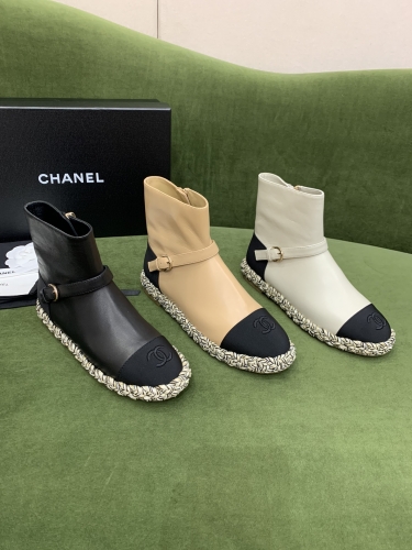 No.64905    Chanel New versatile short boots Top of the line hybrid sheepskin shoe upper Size 35-39