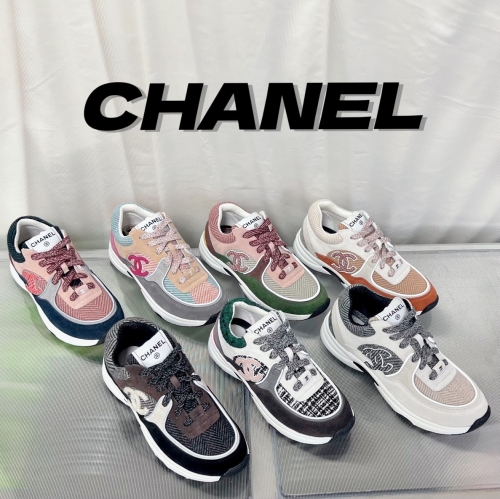 No.64911     Chanel Leisure sports shoes Suede+mesh+cowhide splicing Size:35-40