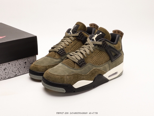 No.58358 63554 size 36-47.5 AJ4  bred reimagined retro oilve canvas olive, with half size