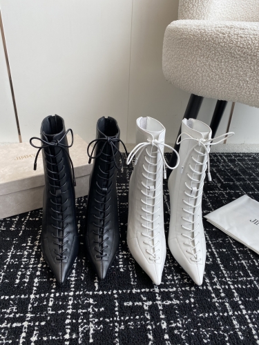 No.64965   JIMMY CHOO Pointed calf leather high-heeled short boots Imported calf leather from Italy Heel height: 9.5cm Size: 35-42