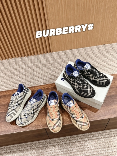 No.64953      Burberry Warrior plaid couple's casual sports shoes Cotton blend fabric Size: 35-45