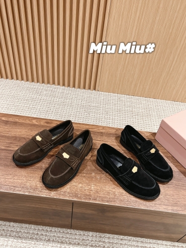 No.64960     Miu Miu Classic Coin loafers Original customized cowhide material with sheepskin lining Size: 35-40