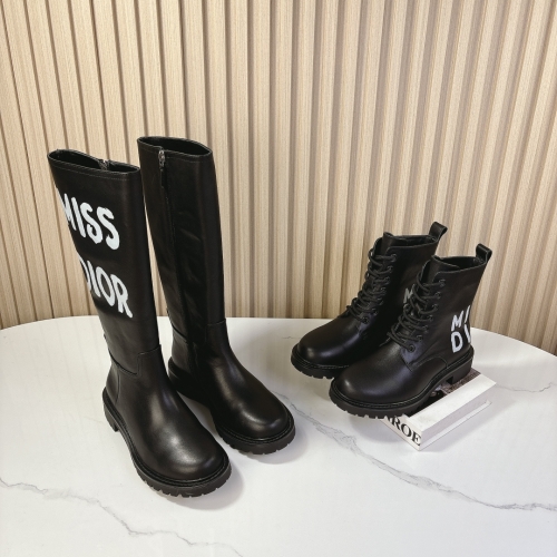 No.64968    DIOR 2024 vs Autumn/Winter New Fashion Show D-Major Series Retro round toe long and short boots Original cowhide Size: 35-41