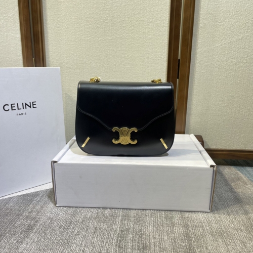 No.58425 199273 24.5*17*4cm Celine BESACE TRIOMPHE box calfskin chain bag