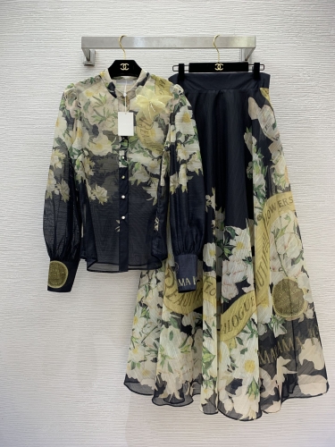 No.91432    G23102584   ZIMMERMANN  High end customized floral print fashion two-piece set S -M -L -XL