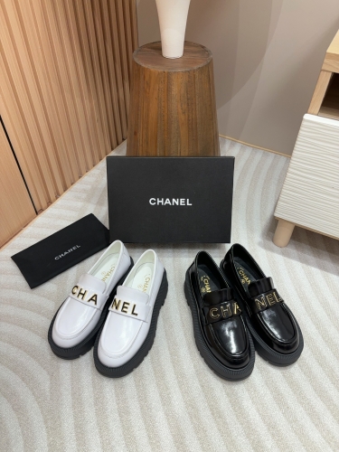 No.64989   Chanel Thick soled loafers with letters Original calf leather upper 35-40