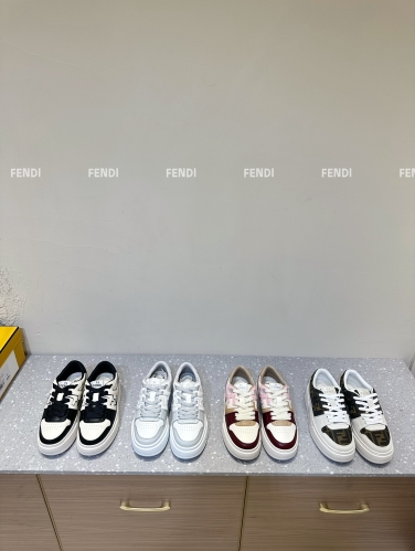 No.65005    FENDI Thick soled match series couple's casual sports shoes Original customized imported top layer cowhide 35-45