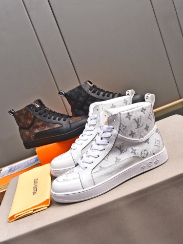 No.65054    LV High top casual shoes Imported Italian cowhide+Lv classic adhesive+breathable leather lining 38-45