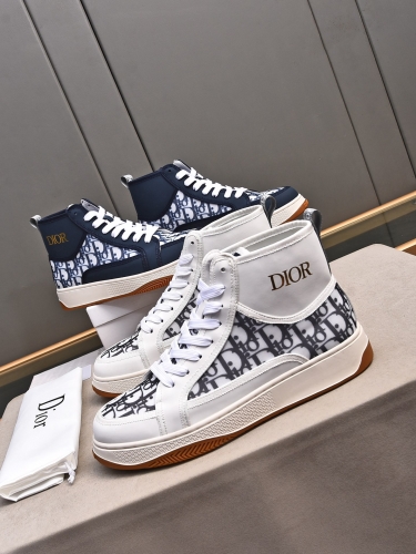 No.65053   Dior High top casual shoes Imported Italian cowhide+specialized waterproof fabric+breathable leather lining 38-45