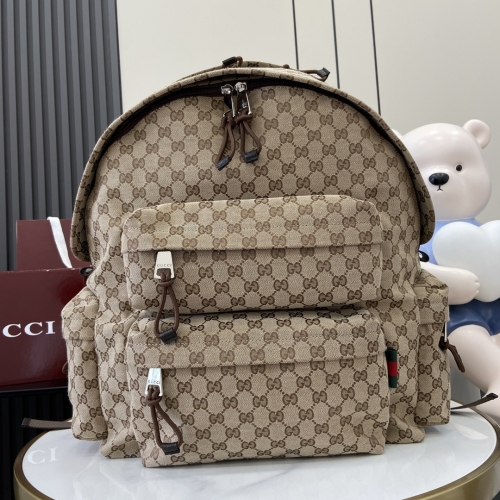 No.57254     800182     48*45*21cm   Decorative Gucci logo large backpack Classic GG canvas in beige and ebony colors