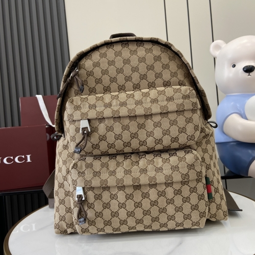 No.57262    800265     40*36.5*23cm   Decorate Gucci logo medium-sized backpack Choose classic GG canvas material in beige and ebony colors