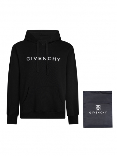 No.91474  Givenchy Classic letter reflective hooded sweatshirt Exclusive custom dyed 500g looped cotton knitted fabric Same gender design XS-S-M-L